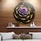 Designart - Perfect Fractal Flower in Gold and Purple' Floral Metal Circle Wall Art